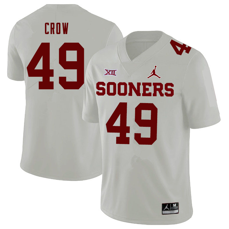 Jordan Brand Men #49 Andrew Crow Oklahoma Sooners College Football Jerseys Sale-White